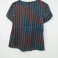 Talbots Petites Geometric Zigzag Blouse Womens 6P Multicolor Top