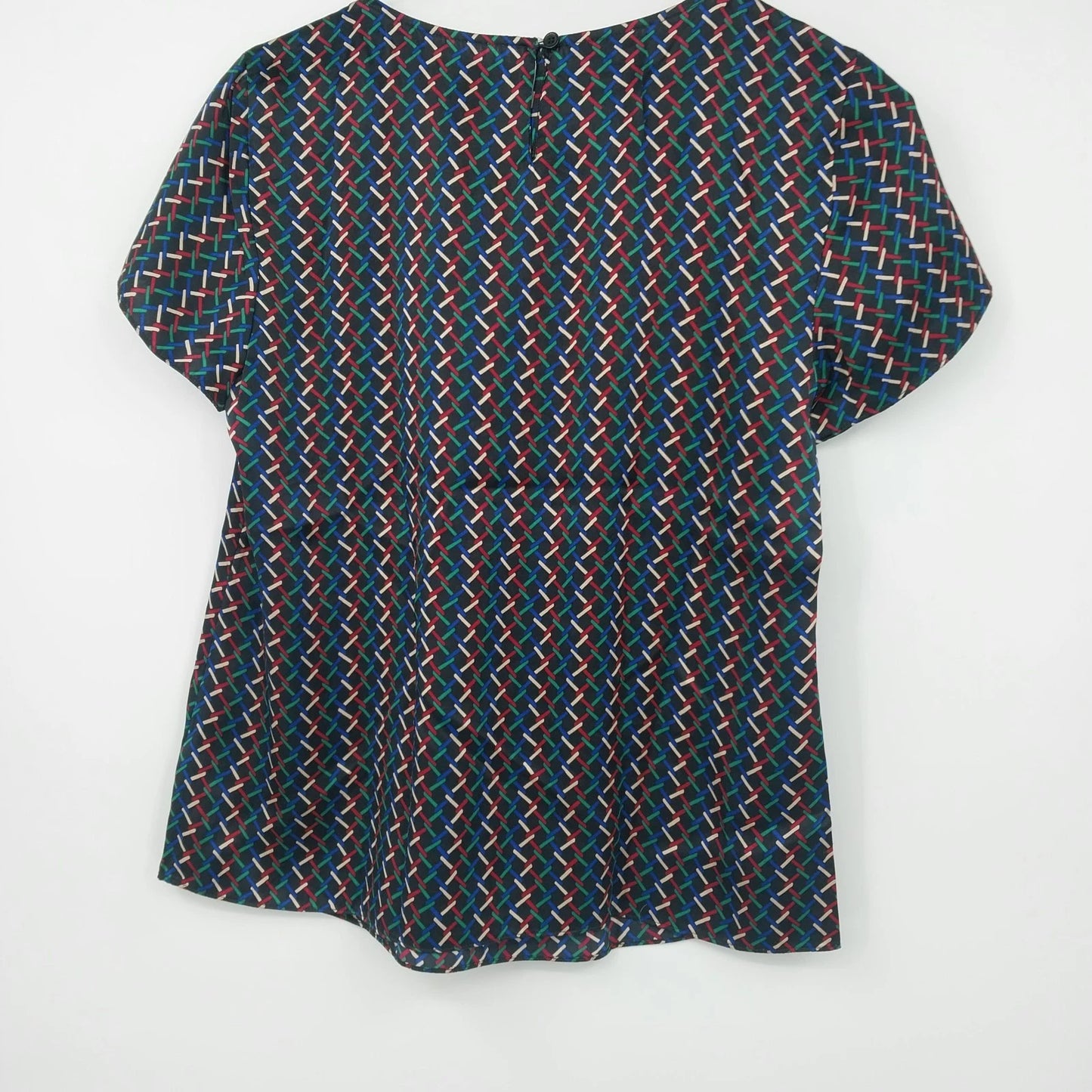Talbots Petites Geometric Zigzag Blouse Womens 6P Multicolor Top