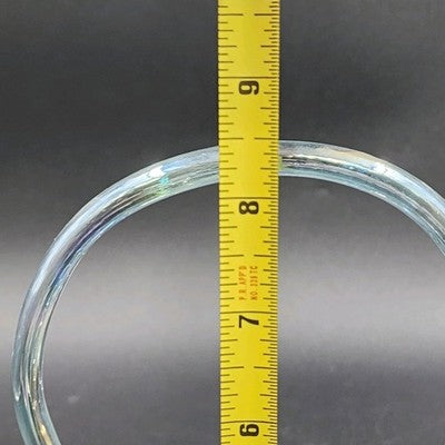 LE Smith Aqua Blue Stippled Glass Basket 6"w x 8.5" Applied Loose Handle AS IS