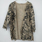 Hot Cotton Women's M Jacket Open Front & Blouse Beige Black 2 Piece Set Floral