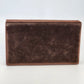 Floral Embroidered Jewelry Box Mirror Brown Fabric Case Floral Pink Felt Lining