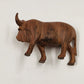 Wooden Water Buffalo Hand Carved Musk Ox Natural Hardwood Figurine 4.5" Long