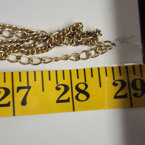 Gold Tone Chain with Faux Pearl and Gold Tone Beads Necklace Fashion Jewelry 28"