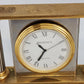 Regency Quartz Desk Mantel Clock Two Tone Gold Silver 5" Long Repair/Parts Only