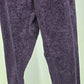ELLE Dark Plum Purple Velvet Jeans Pants Paisley Boho Motif Low Rise Stretch 12R