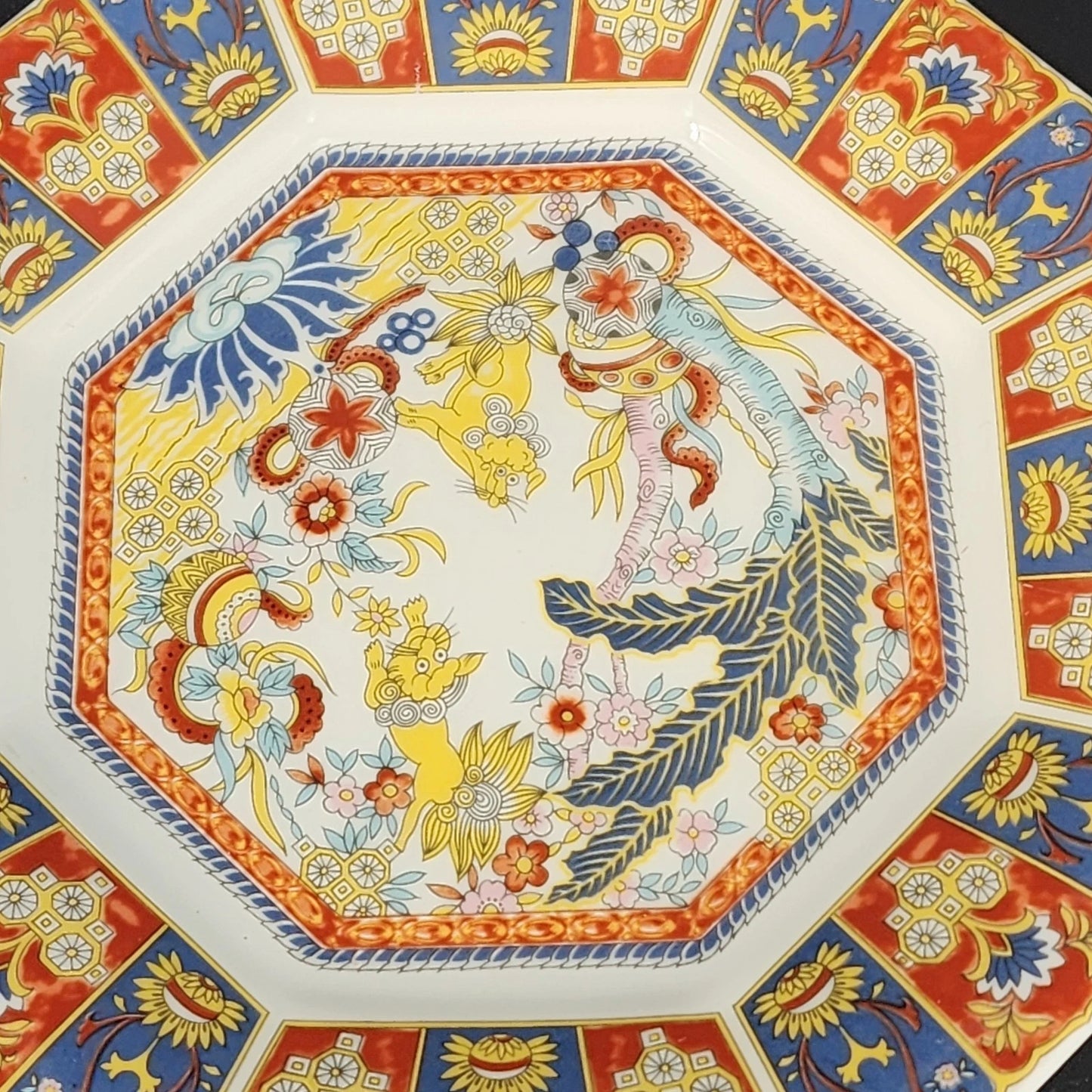 Lenwile Ardalt Chinoiserie Medallion Bread Plate 7452 Octagonal Japan 7.25" Vtg
