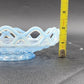 Imperial Katy Blue Bowl Opalescent Diamond Lace Edge Depression Glass 6" Vintage