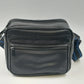 Kalimar Black Leather Camera Bag 10"x7"x7" Side Pockets & Shoulder Strap Vintage