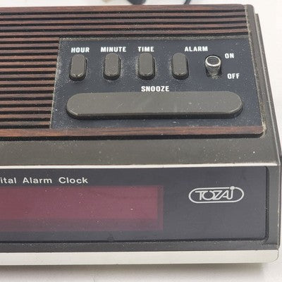 Tozai 1022 Electronic LED Alarm Clock 5.5" Red Number Vintage Tested And Working