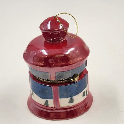 Mr Christmas Holiday Music Box Wind Up Ornament Lusterware Ceramic China