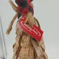 Holiday Home Shaved Cork Loop Tabletop Christmas Tree Star Bow 16.5" Plaid Top