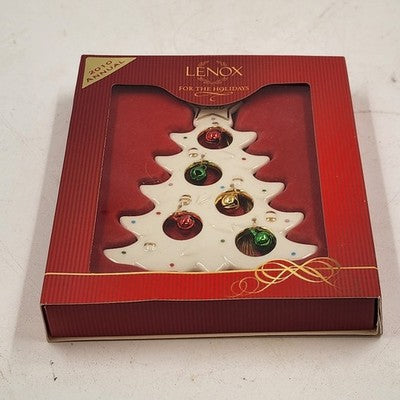 Jolly Jingle Christmas Ornament by Lenox Porcelain Gold Trim 5"x6.25" w Box 2010
