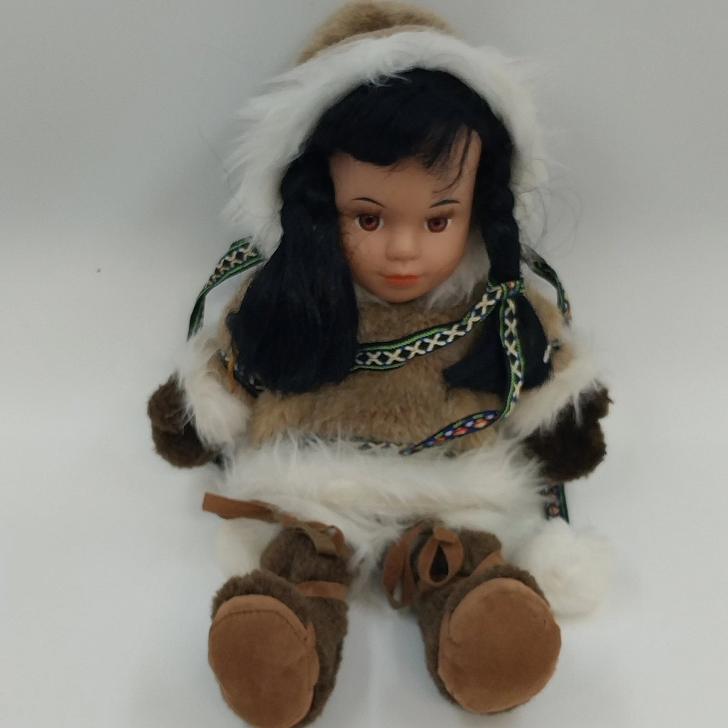 Alaskan Arctic Circle Girl Doll Faux Fur Native Style Outfit 14"