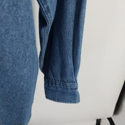 Cambridge Dry Goods Women’s Denim Shirt Size Large Long Sleeve Button Up Blue