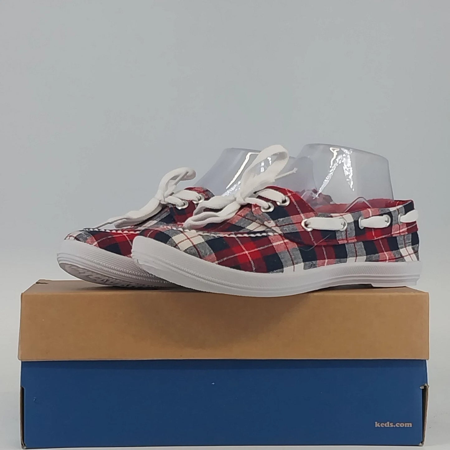 Keds Boat Shoes Plaid Canvas Red White Blue Women's 7.5 Sneakers Kohl's WF31127