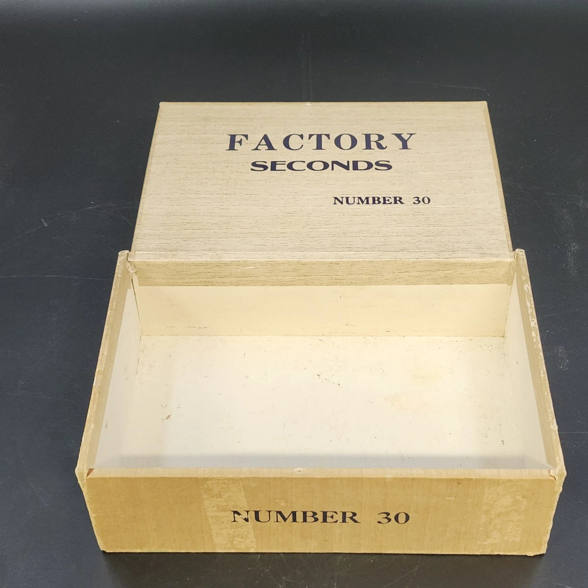 Factory Seconds Number 30 Empty Cigar Box Cardboard Hinged Storage 8.5" Vintage