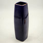 Kutani Interpur Peacocks Floral Vase Cobalt Blue & Gold Trim Japan 9.25”