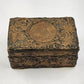 Hand Carved Wooden Jewelry Trinket Box Early American Couple Design 6"x4"