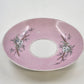 Pink Porcelain Teacup Saucer Blue Flowers Gold Trim 6" No. 7892 Vintage