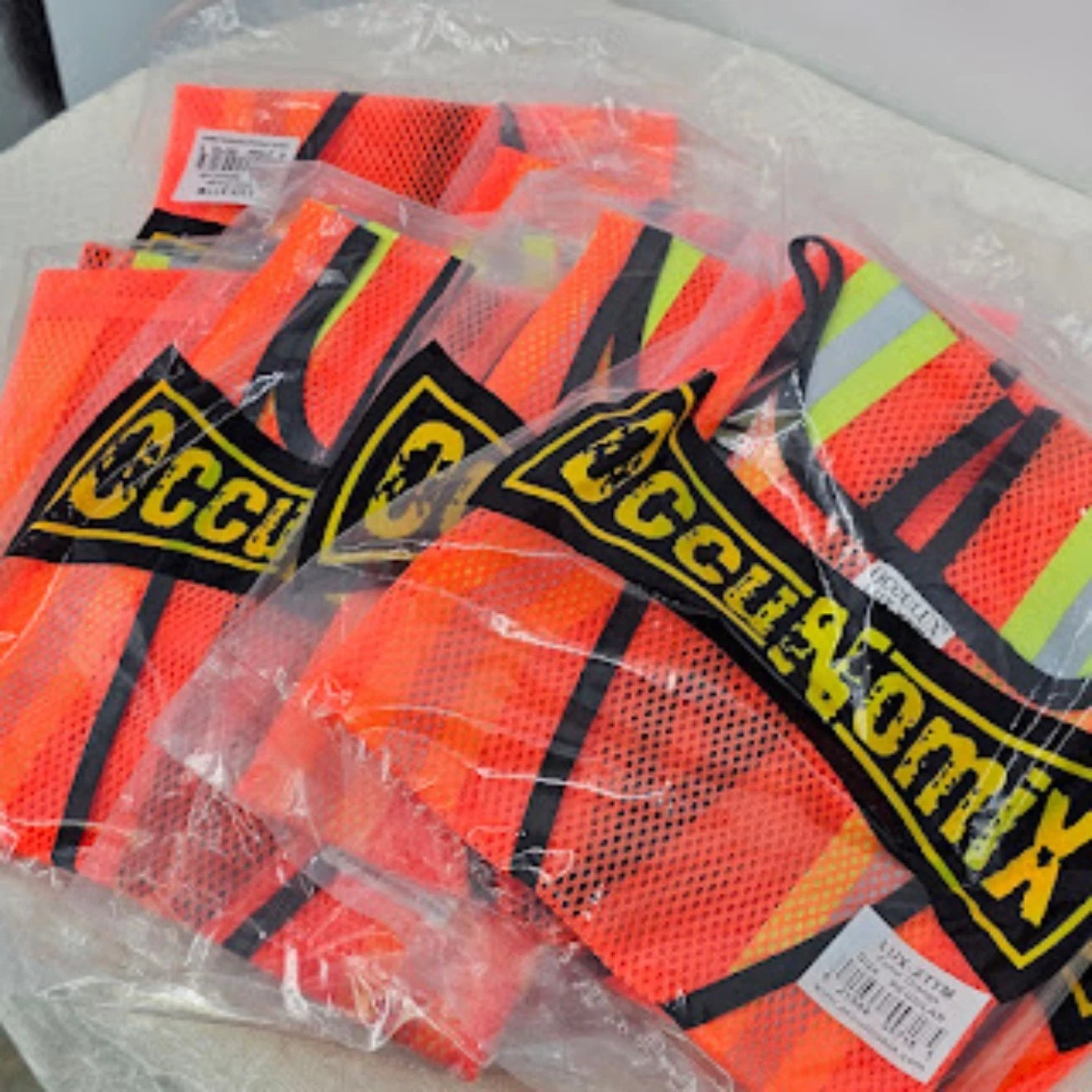 8 pc Occunomix Mesh Safety Vest LUX-XTTM Orange One Size WHOLESALE LOT