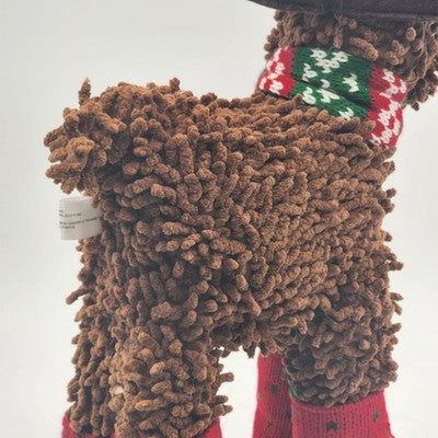 Plush Stuffed Animal Standing Moose Piercing Bling & Chain 14" Christmas Decor