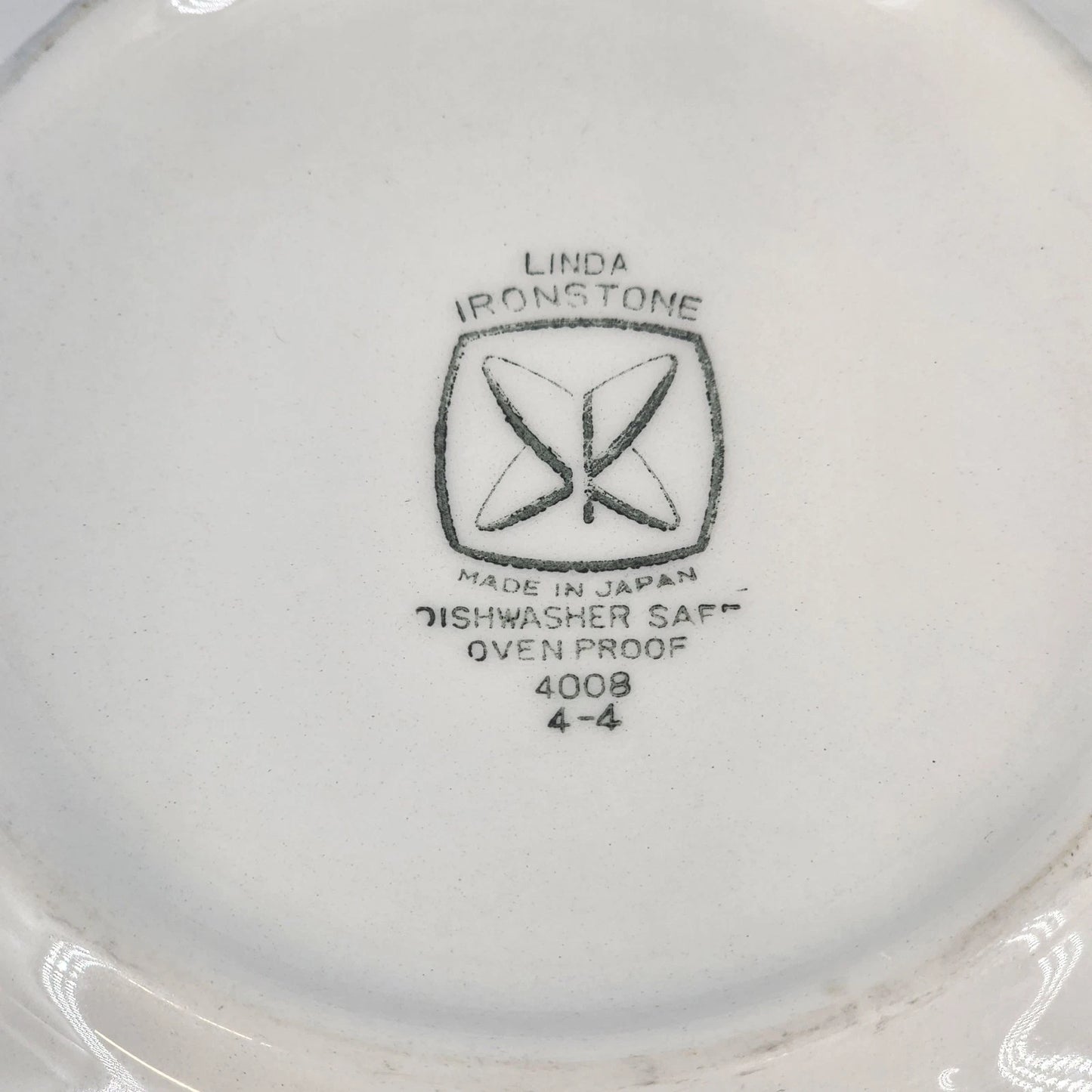 Linda Ironstone Vegetable Bowl 4008 Pottery Blue White Gingham Checked 9" Japan