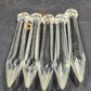 4 Rock Icicle Spear Crystal Faceted Glass Chandelier Prisms 2.9" Wire Connector