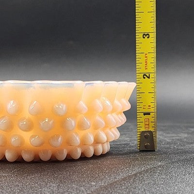 Fenton Hobnail Pastel Pink Milk Glass Candy Dish 4.25" Square Compote Vintage