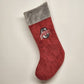 Ohio State Univ Christmas Stocking Red Gray Sock 18" Ridgewood Collectables Vtg