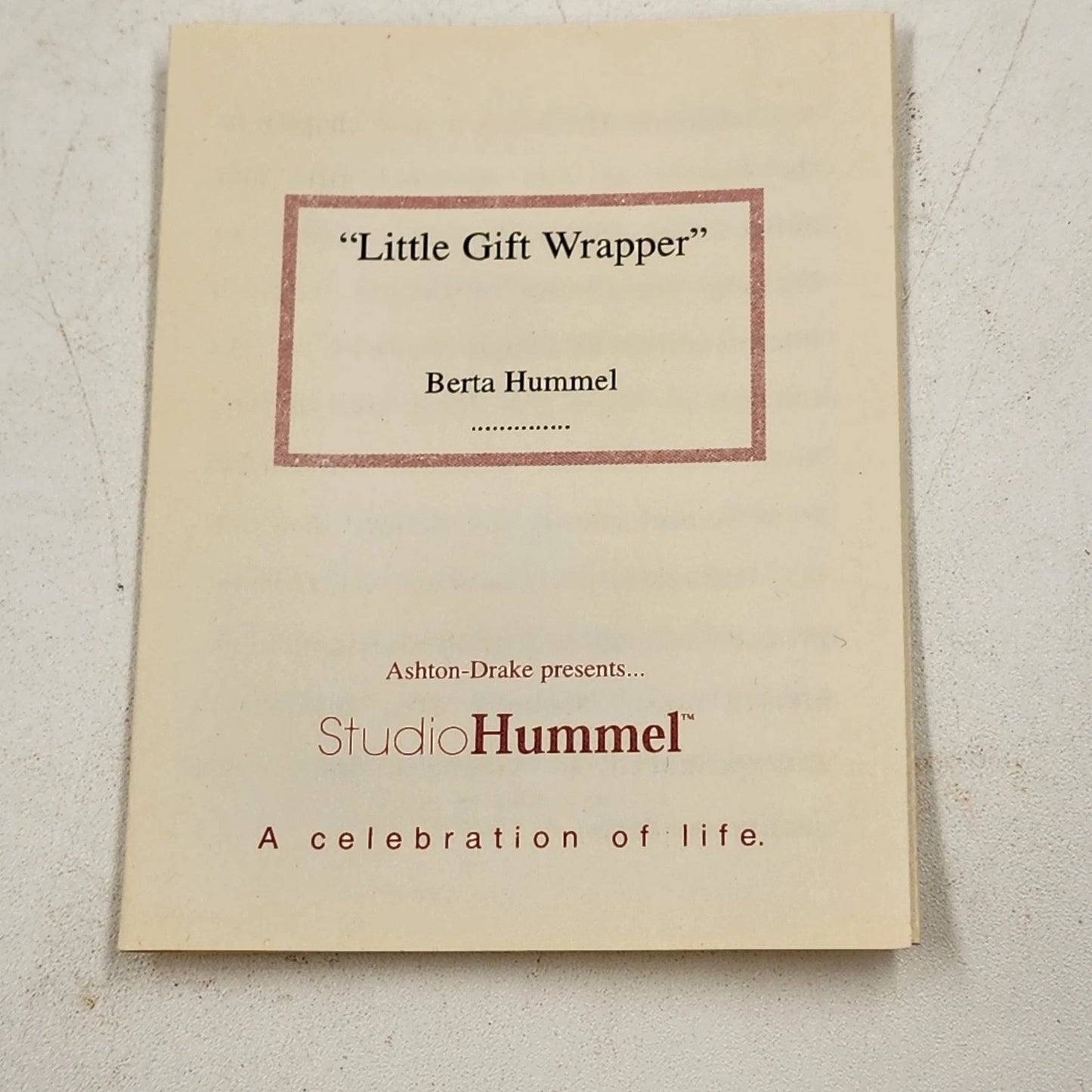 Berta Hummel LITTLE GIFT WRAPPER Ornament 1997 Goebel Porcelain Christmas