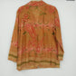 JH Collectibles Floral Button Front Blouse Collared Long Sleeve Medium Women's