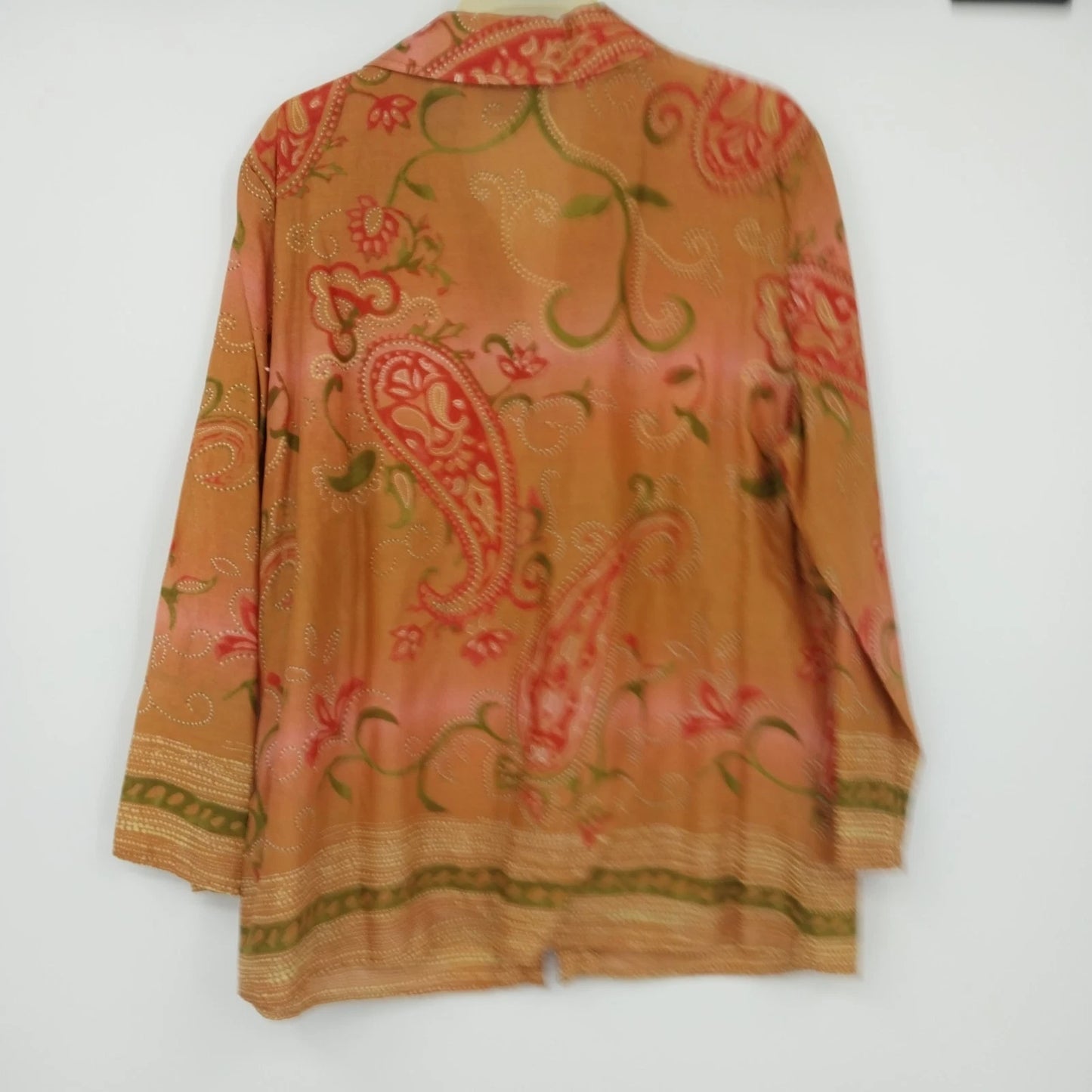 JH Collectibles Floral Button Front Blouse Collared Long Sleeve Medium Women's