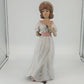 Holland Mold Lady Figurine White Pink Dress Hand Painted Ceramic 17" Vintage