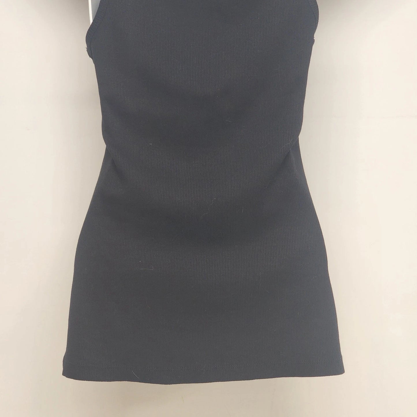 Sweet N' Kool Women's Large Black Tank Top 100% Cotton Ribbed Essential Knit Vtg