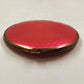 Guilloche Enamel Compact Hot Pink Red Mirror Brass Rim West Germany