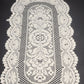 Lace Table Runner Scarf Oval Doily Off White Floral Crochet 30x14 Minor Flaws