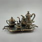 6pc Miniature Tea Set 1:12 Dollhouse Silver Vintage Decor 1.5"