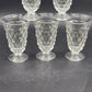 6 Fostoria American Clear Ice Tea Glasses Cubist Design Footed Pedestal Vintage