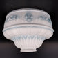 Art Deco Frosted Milk Glass Wall Sconce Shade Blue Floral Globe 2.25 Fitter