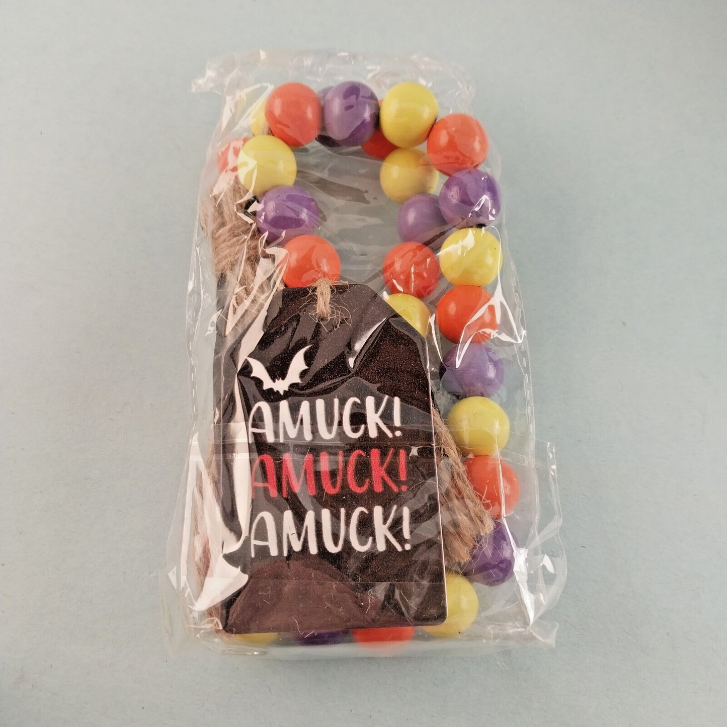 Knomeko Halloween Decoration 5 pcs Hocus Pocus Set Witch Gnome Wood Garland NIB