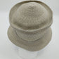 Deborah Rhodes Brimmed Hat Gray Straw Weave Bows Buttons 2.5" Brim Women Medium