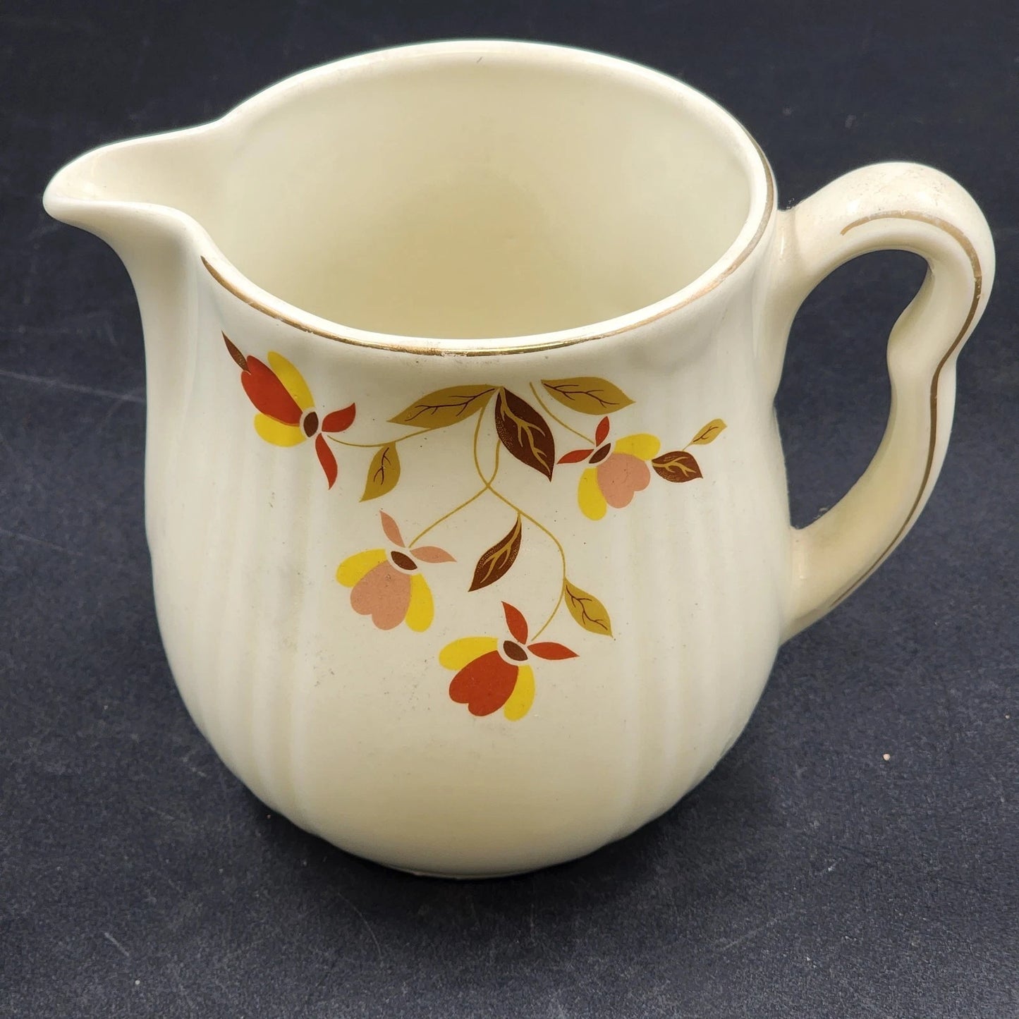 Autumn Leaf Utility Jug Pitcher 40 oz Rayed Hall's Superior for Jewel Tea MCM