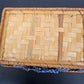 Wicker Wooden Basket Goose Liner Blue Polka Dot Country Kitchen Storage 12"