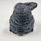 Gray Rabbit Bunny White Face Ears Laid Back Figurine 6.25"x4" Bone China Taiwan