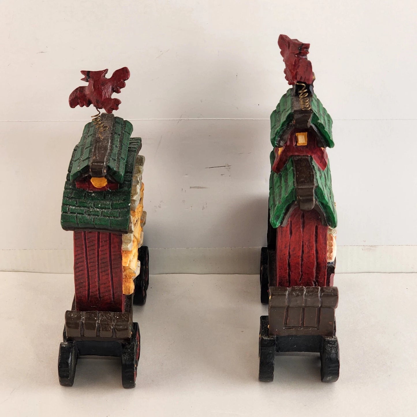2 Christmas Train Figurines Great North Pole Railroad 2002 David Frykman