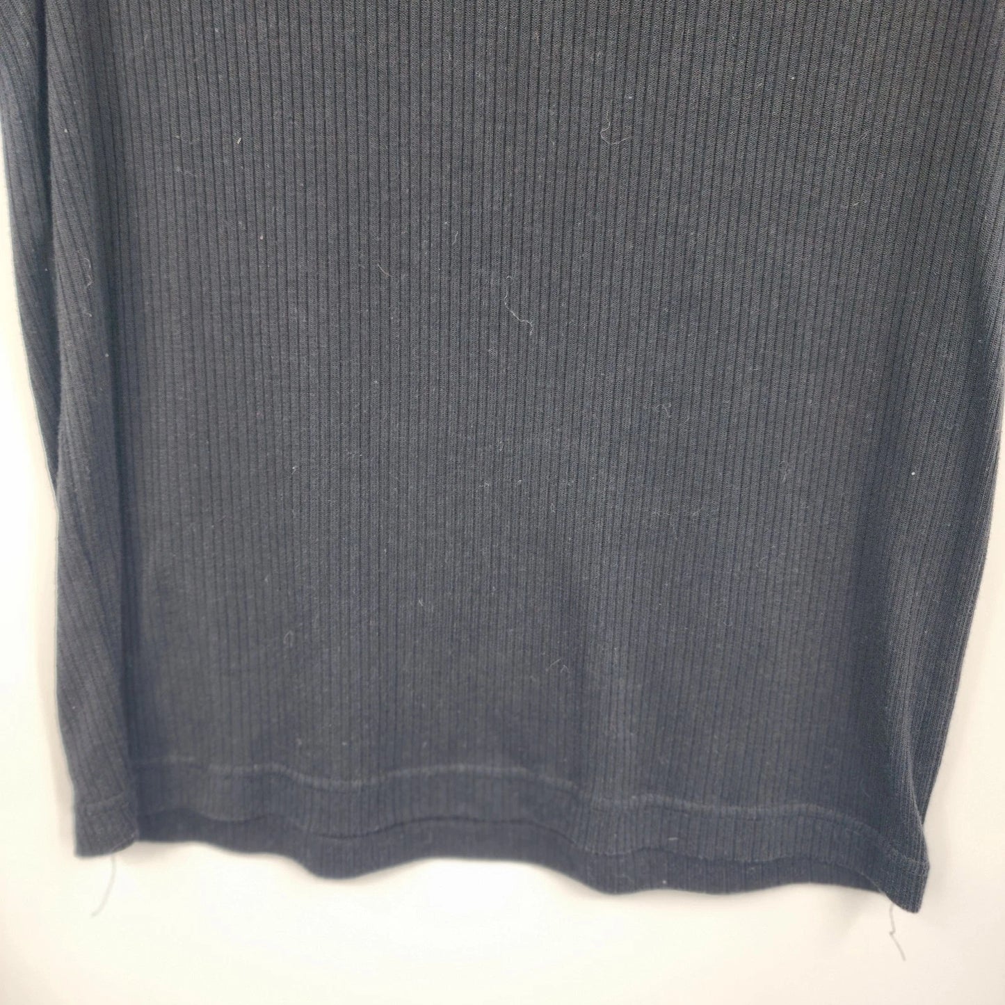 Paul Harris Black Ribbed Knit Top Women's Medium Stretch Short Sleeve Shirt