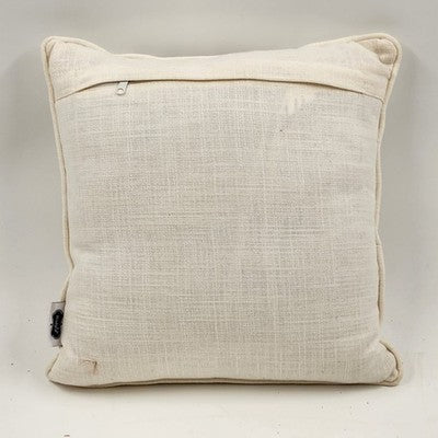 Mud Pie Pillow 13" Sq w Gray Beaded Bling Scrollwork Accent Christmas Reindeer