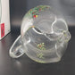 Spode Christmas Tree Santa Holly Clear Glass Ice Lip Pitcher 2½ Qt 10½" Vintage