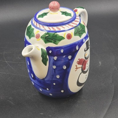 Chocolate Pot and Lid by Present Tense Italy Hand Painted Nine Cups 8.75"h x 6"d