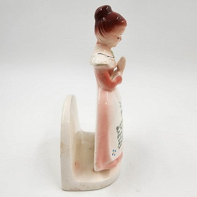 Mother in the Kitchen Prayer Lady Napkin Holder By Enesco 50s-60s Japan
